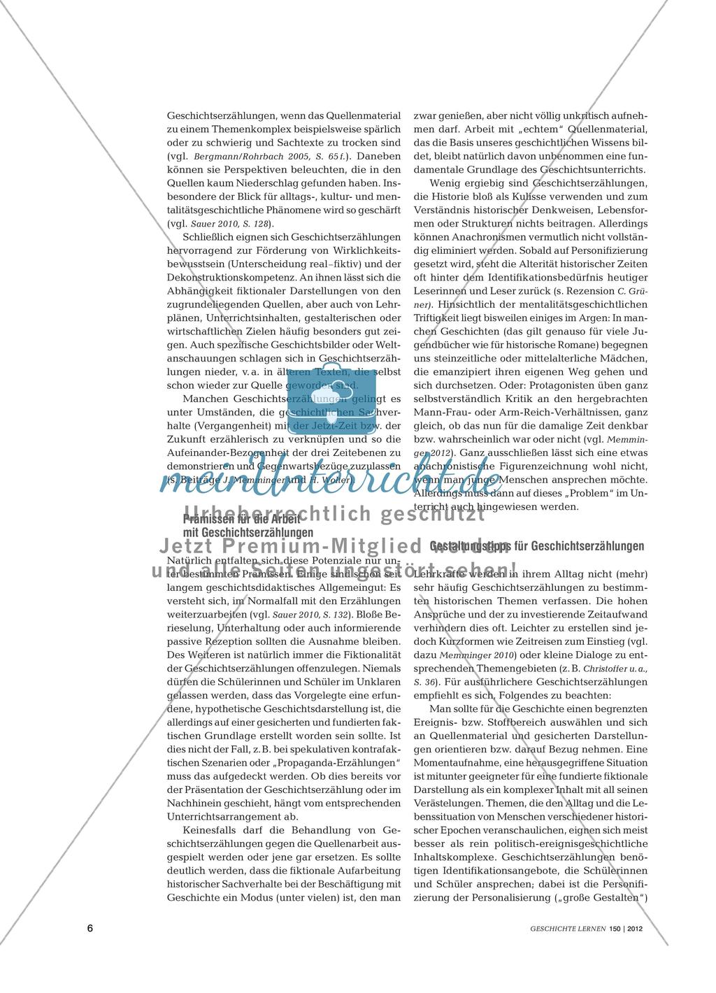 Geschichtserzählungen aus fachdidaktischer und fachwissenschaftlicher Perspektive Preview 5