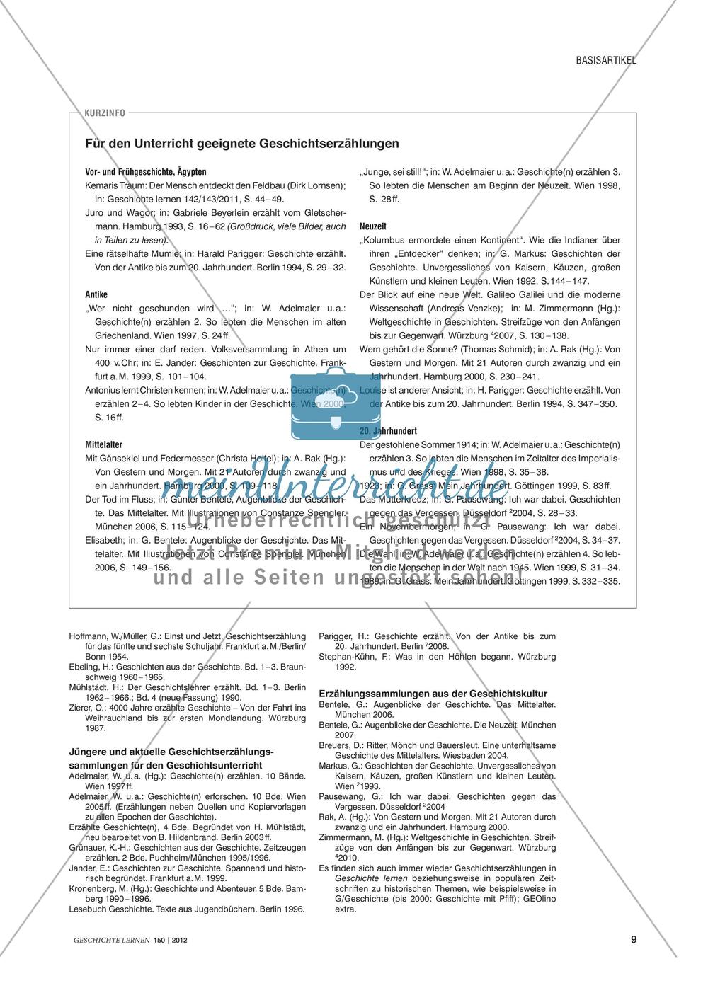 Geschichtserzählungen aus fachdidaktischer und fachwissenschaftlicher Perspektive Preview 8