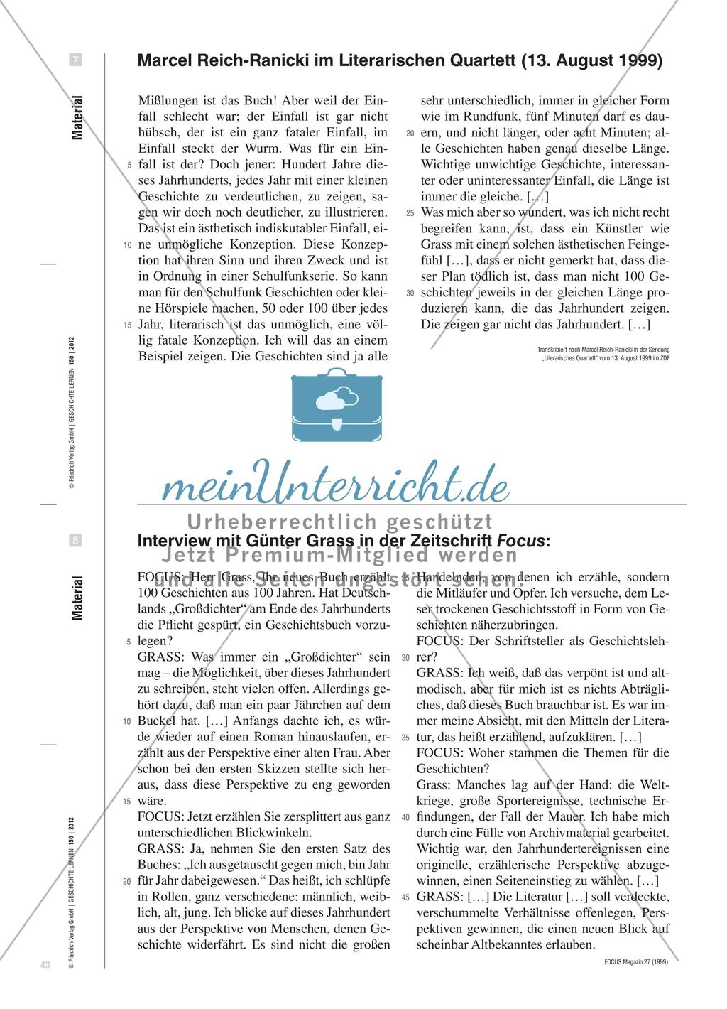 Geschichtserzählungen des 20. Jahrhunderts aus dem Buch
