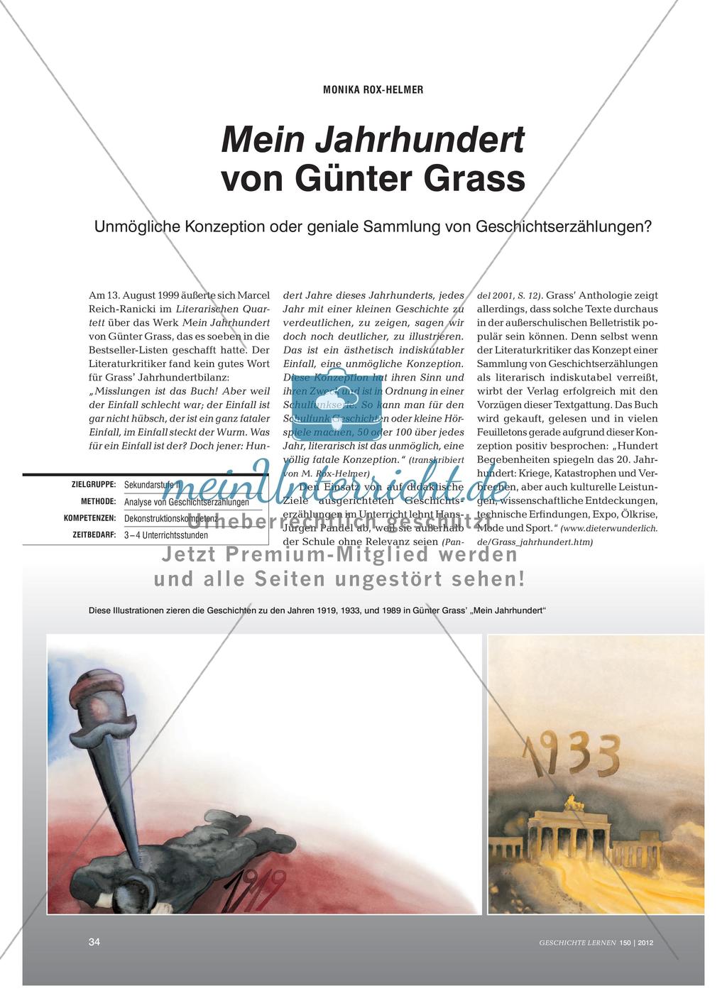 Geschichtserzählungen des 20. Jahrhunderts aus dem Buch