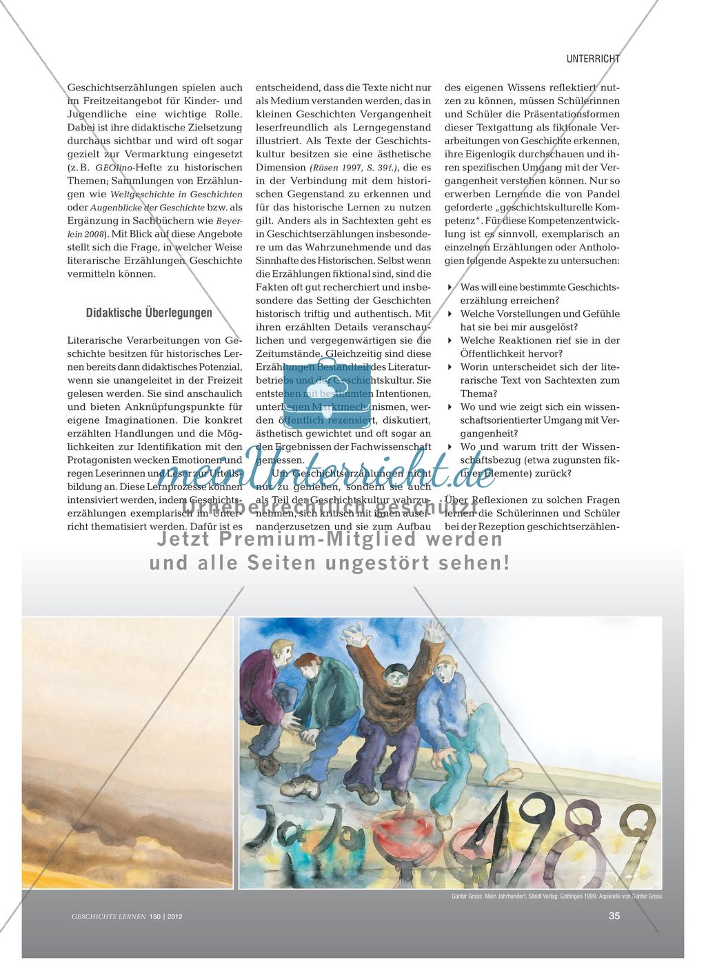 Geschichtserzählungen des 20. Jahrhunderts aus dem Buch