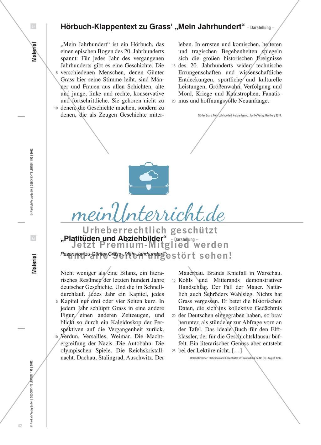 Geschichtserzählungen des 20. Jahrhunderts aus dem Buch