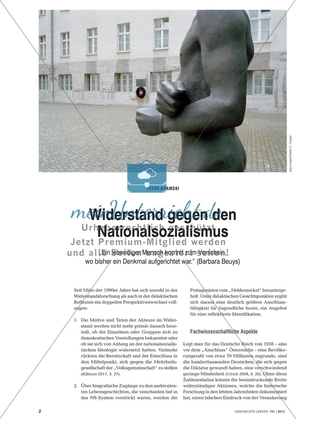 Widerstand gegen den Nationalsozialismus aus fachdidaktischer und fachwissenschaftlicher Perspektive Preview 1