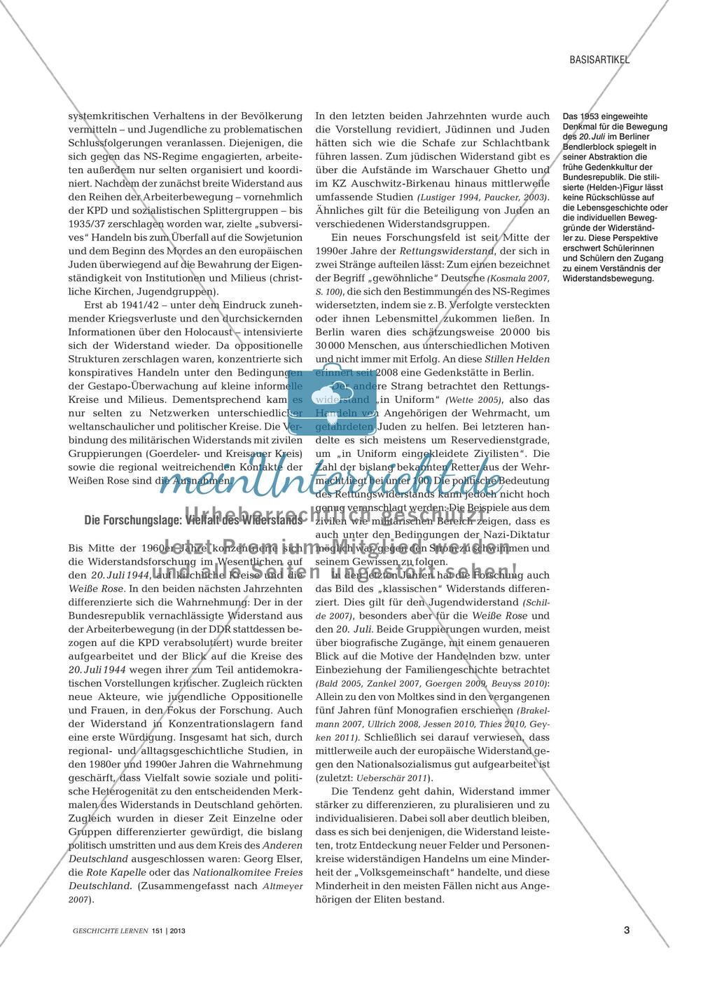 Widerstand gegen den Nationalsozialismus aus fachdidaktischer und fachwissenschaftlicher Perspektive Preview 2