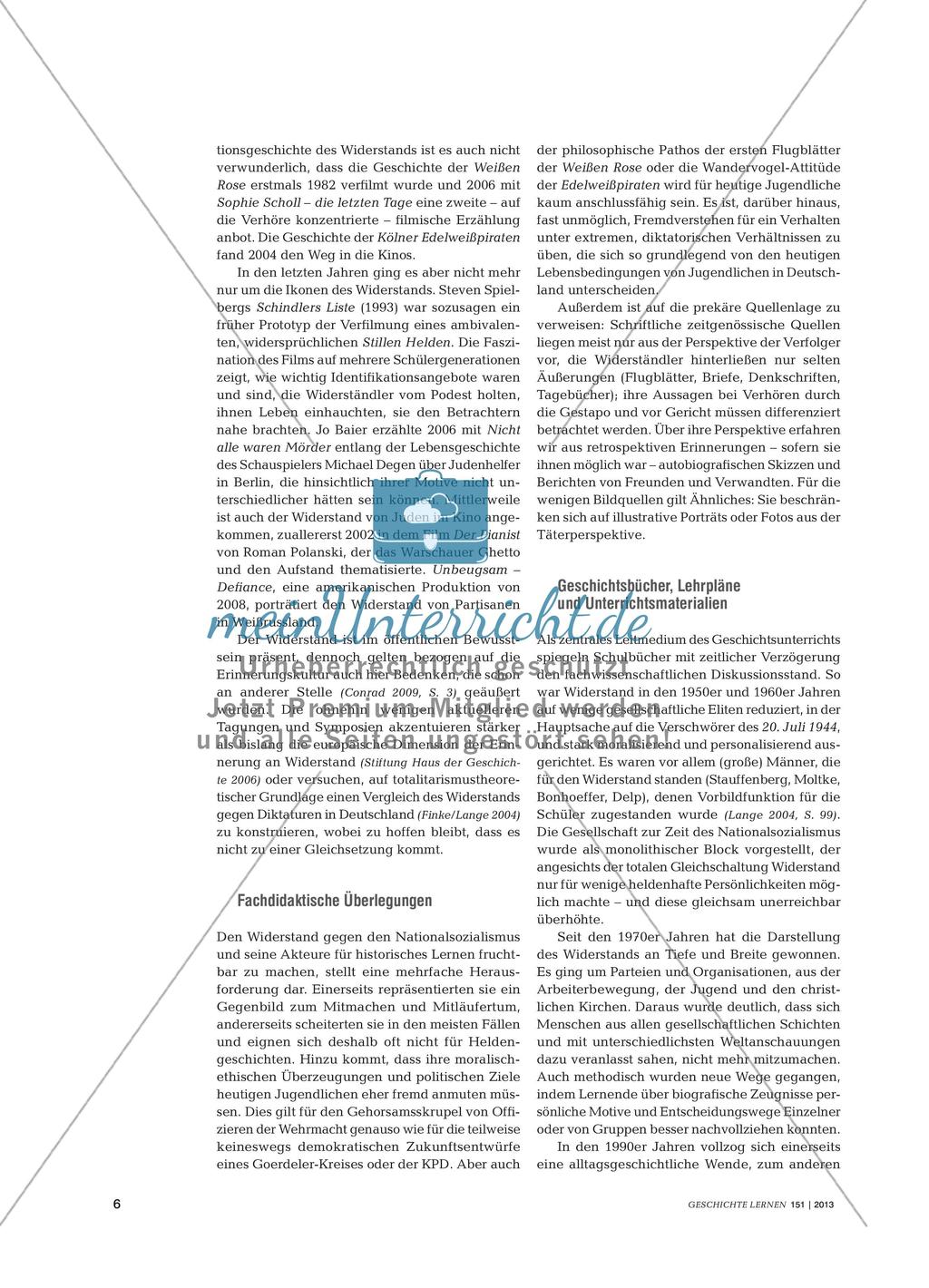 Widerstand gegen den Nationalsozialismus aus fachdidaktischer und fachwissenschaftlicher Perspektive Preview 5