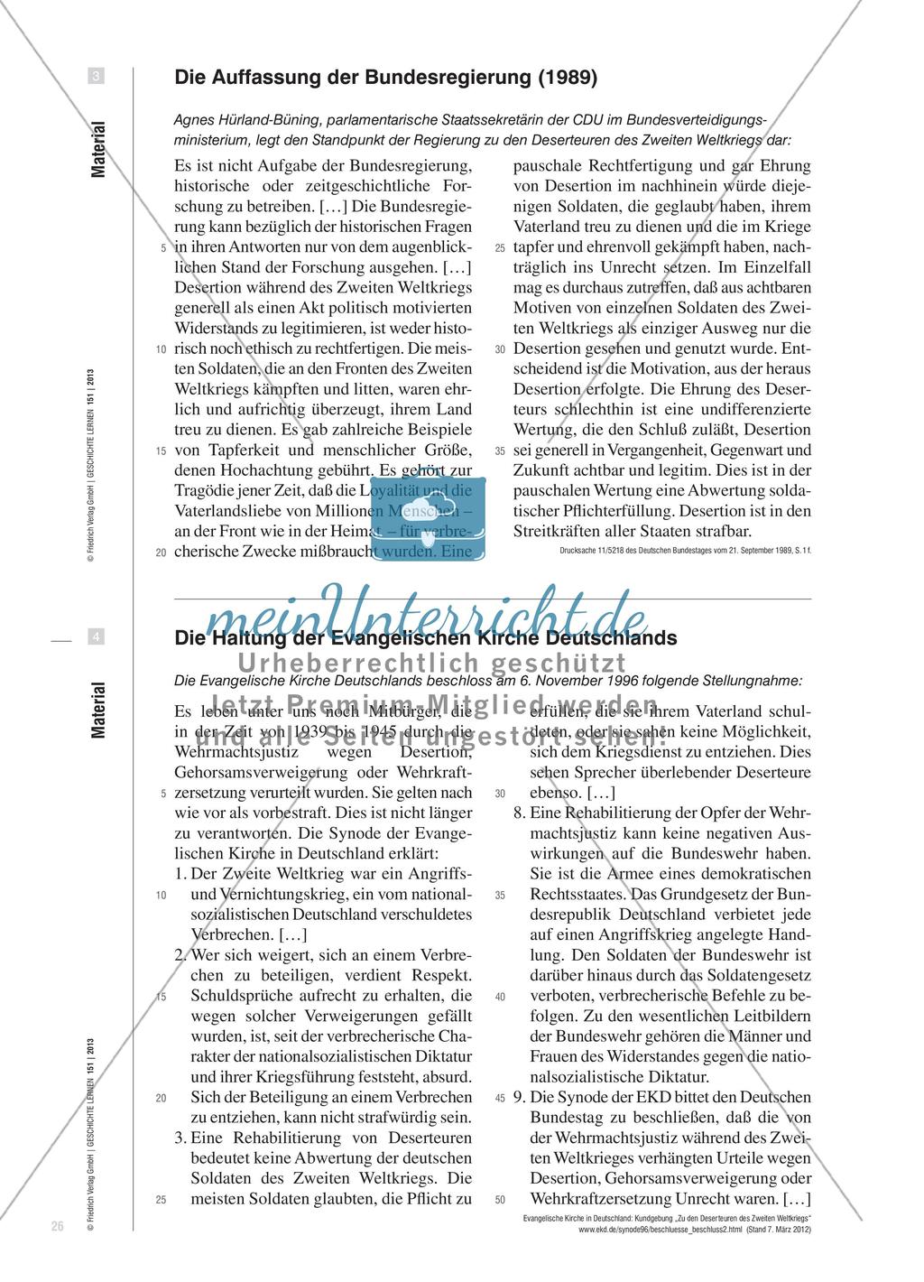 Denkmäler für Deserteure: Exemplarische Pro- und Contra-Diskussion im Unterricht Preview 5