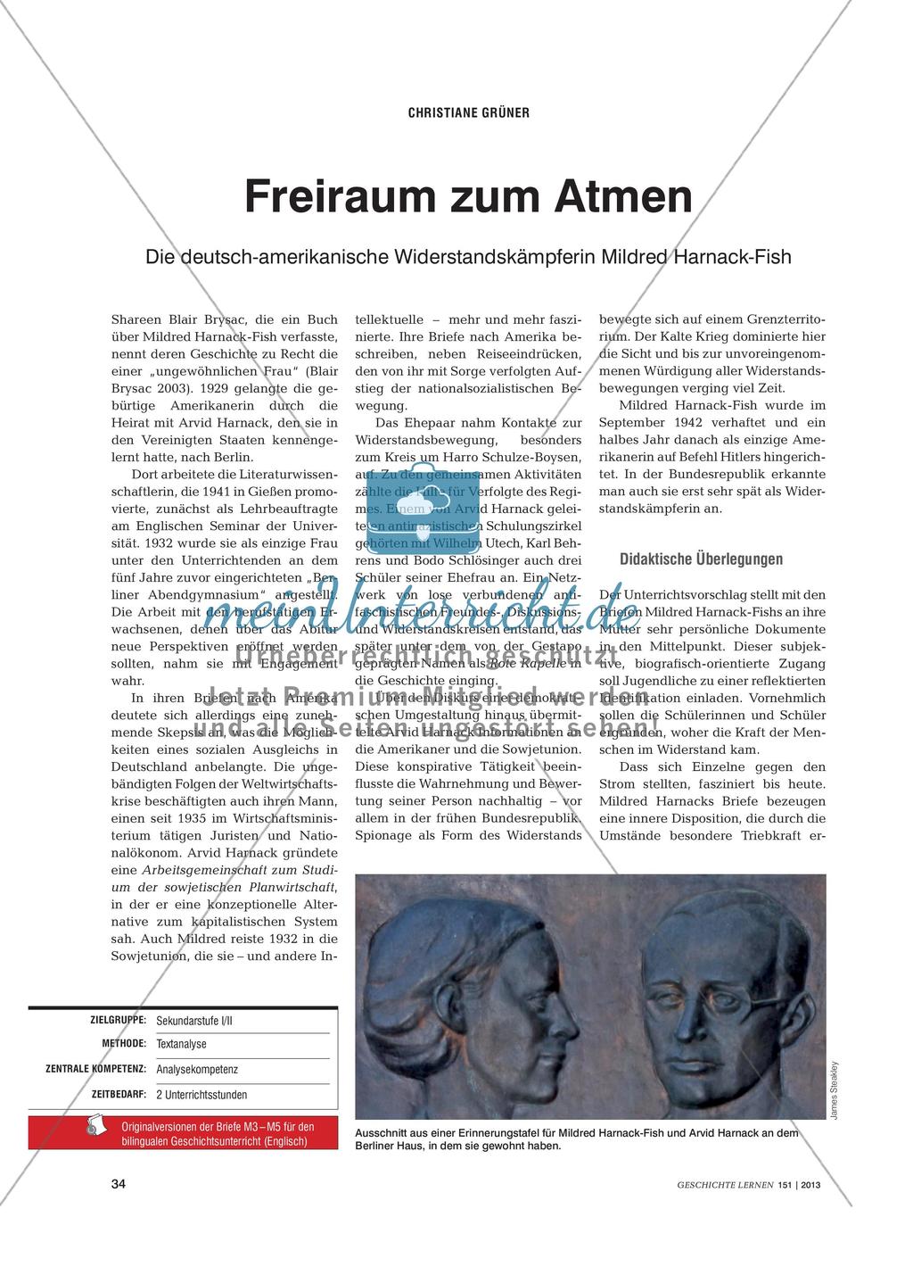 Die deutsch-amerikanische Widerstandskämpferin Mildred Harnack-Fish Preview 1