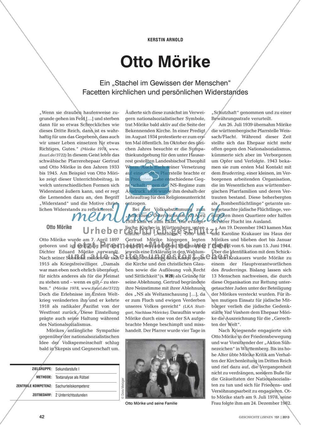 Otto Mörike: Facetten des kirchlichen und persönlichen Widerstandes Preview 1