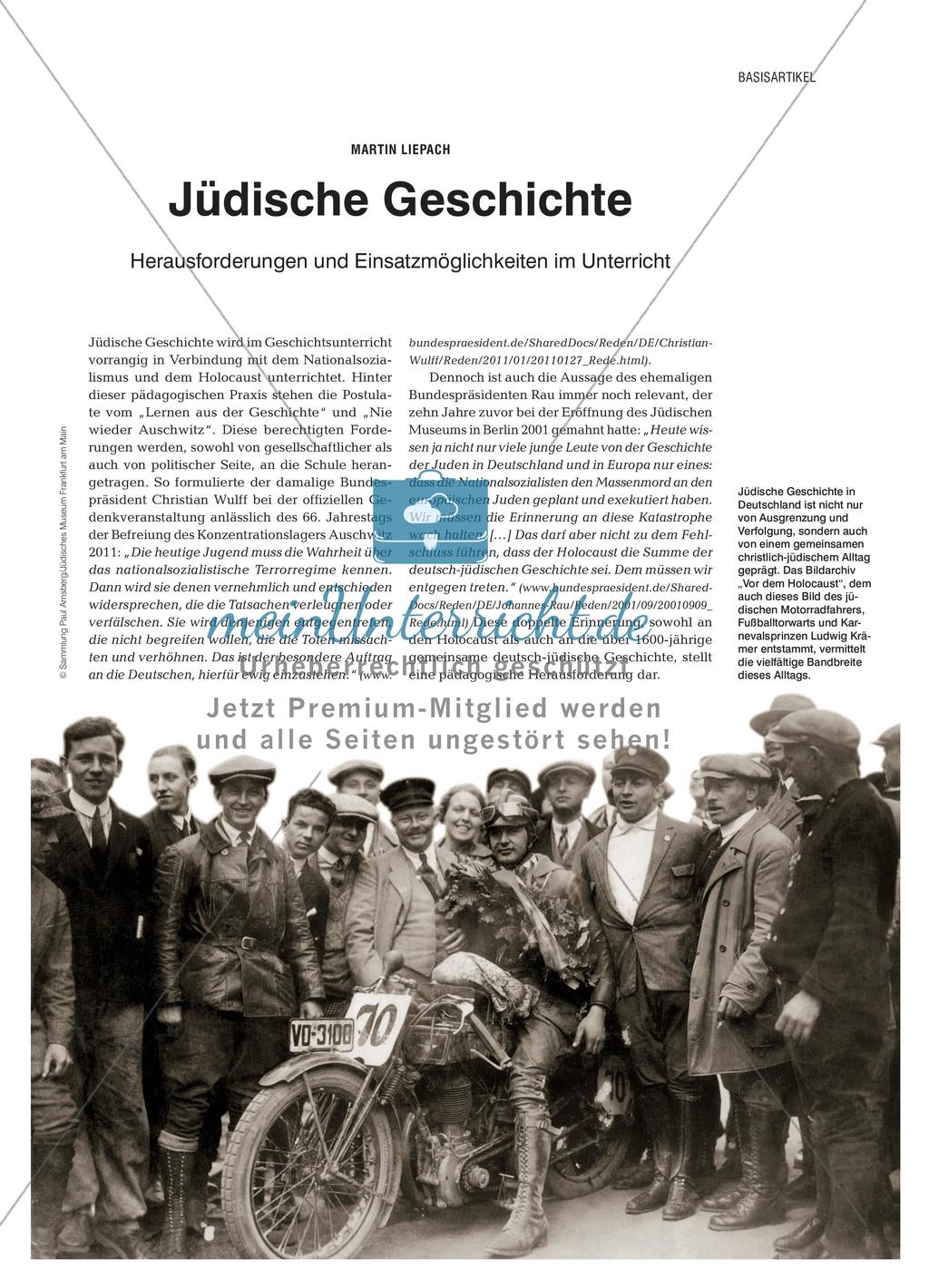 Jüdische Geschichte: Herausforderungen und Einsatzmöglichkeiten im Unterricht Preview 1