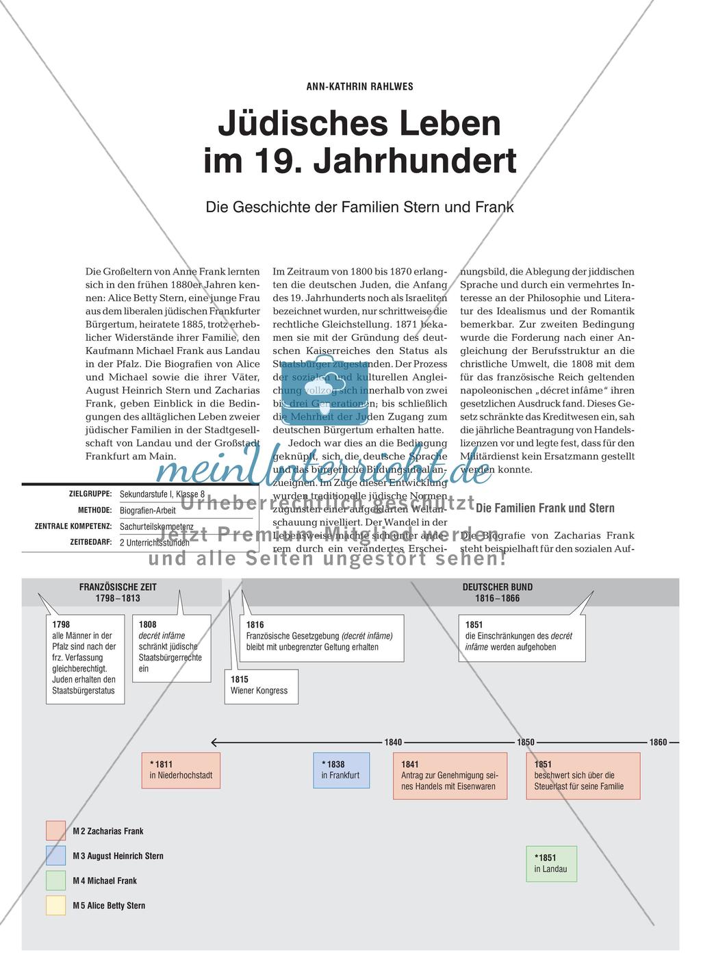 Jüdisches Leben im 19. Jahrhundert: Die Geschichte der Familie Frank Preview 1
