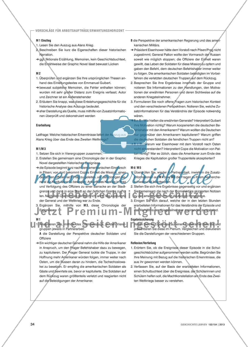 Zwischen den Bildern ... - Kontextualisierung der Weltkriegsdarstellung in Alans Krieg Preview 2