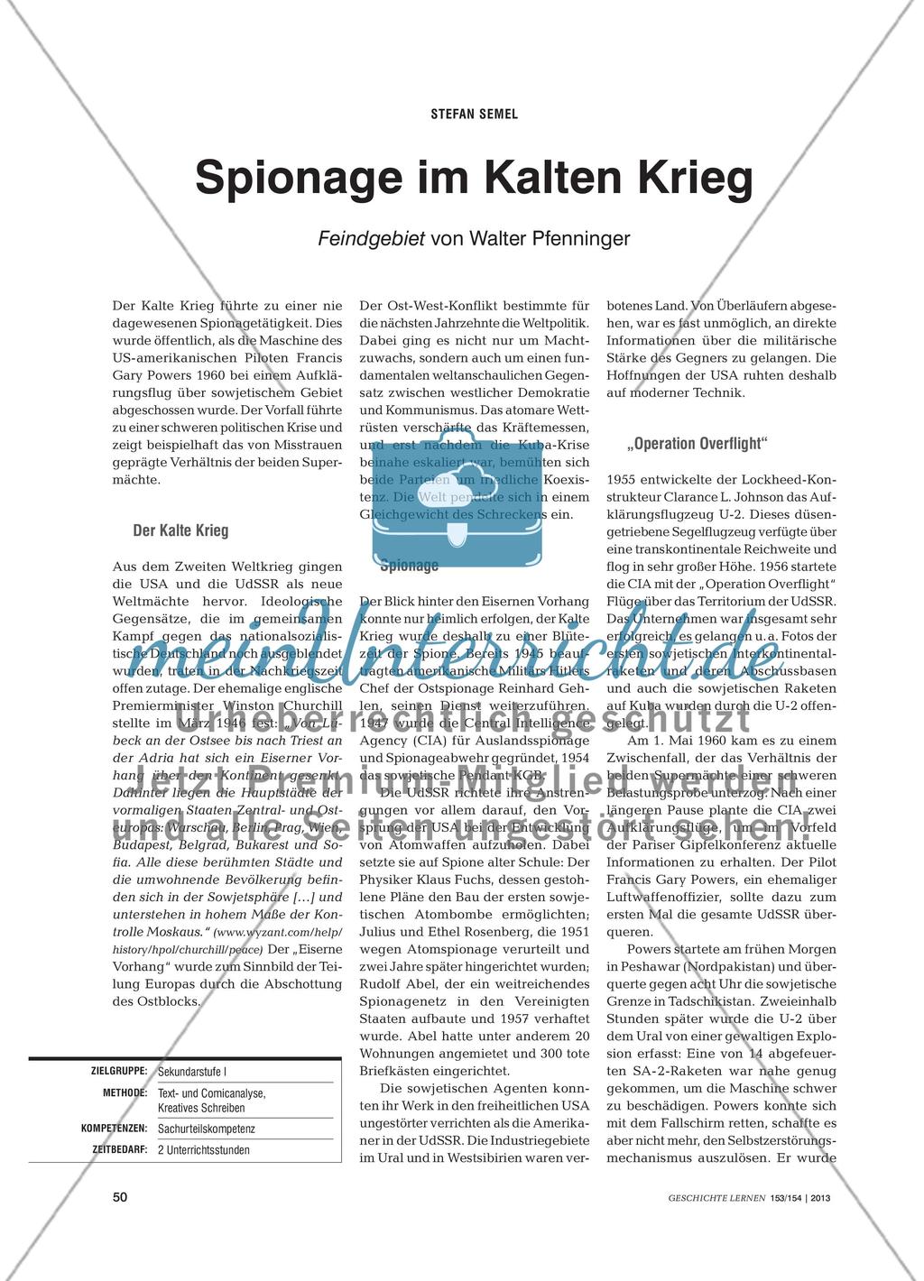 Spionage im Kalten Krieg - Feindgebiet von Walter Pfenninger Preview 1