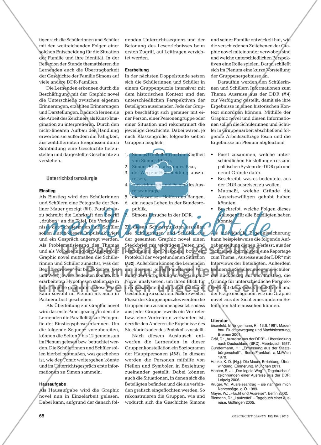 drüben! als Ganzschrift - Analyse eines autobiografischen Comics zur DDR-Geschichte Preview 3