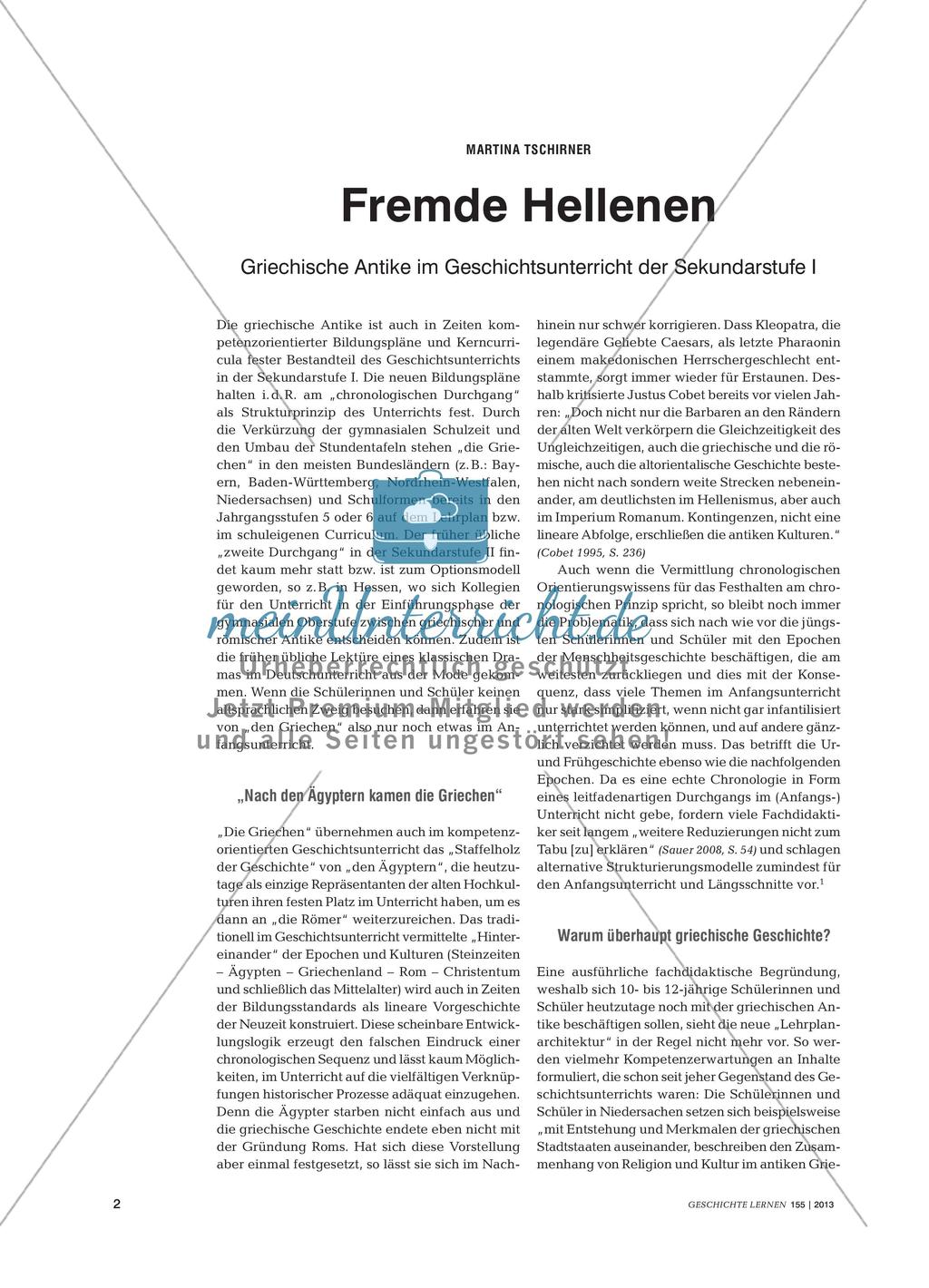 Griechische Antike im Geschichtsunterricht der Sekundarstufe I: Fachdidaktische und fachwissenschaftliche Hinweise Preview 1