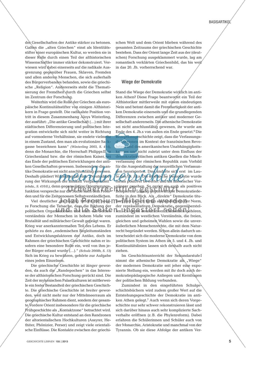 Griechische Antike im Geschichtsunterricht der Sekundarstufe I: Fachdidaktische und fachwissenschaftliche Hinweise Preview 4