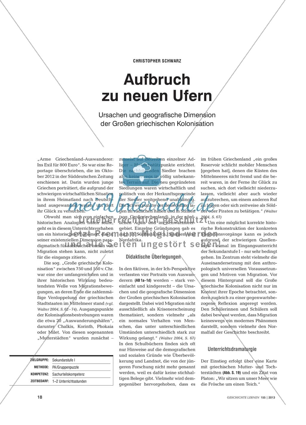 Ursachen und geografische Dimension der Großen griechischen Kolonisation Preview 1