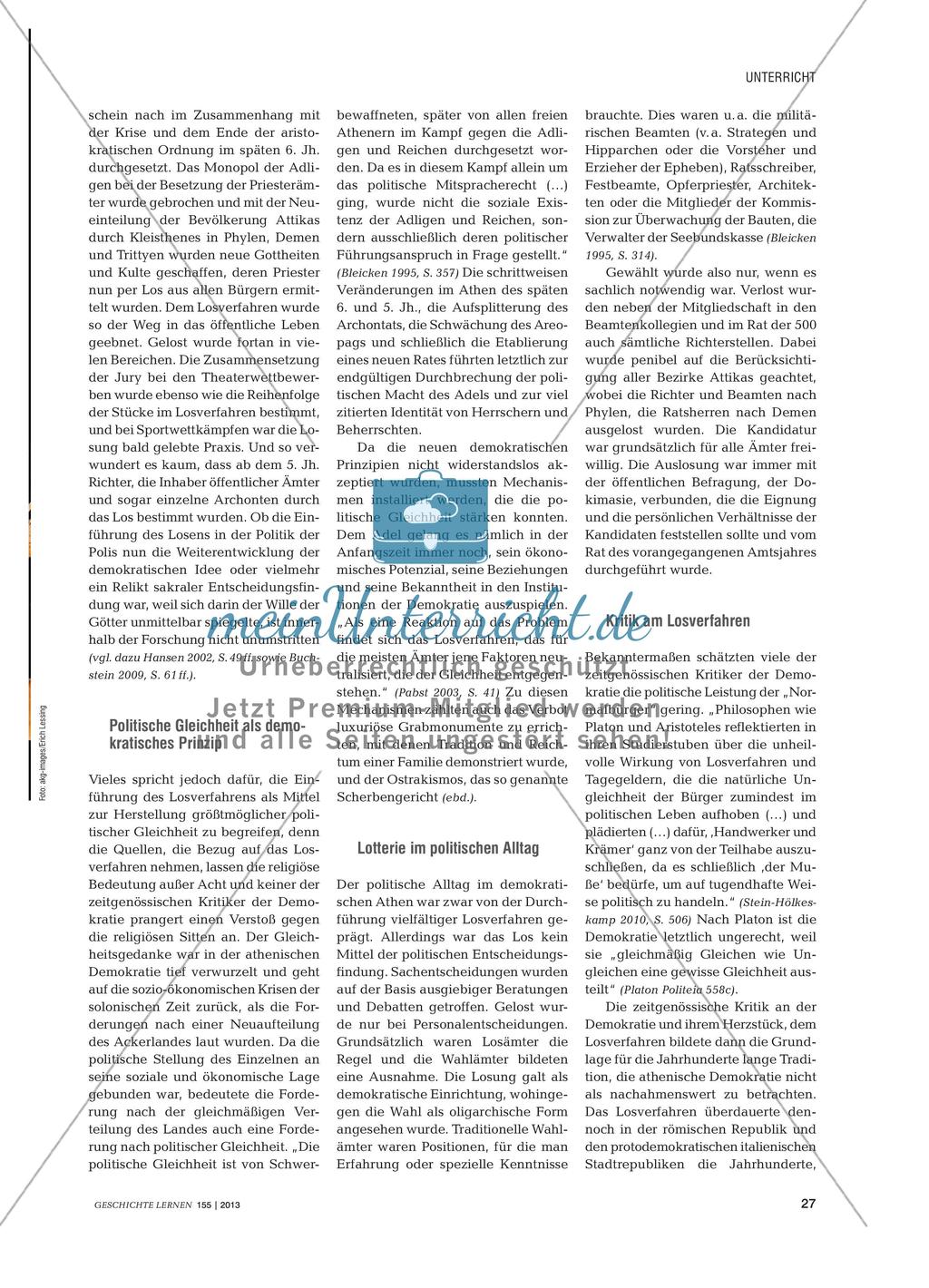 Politik und Lotterie in der athenischen Demokratie Preview 2