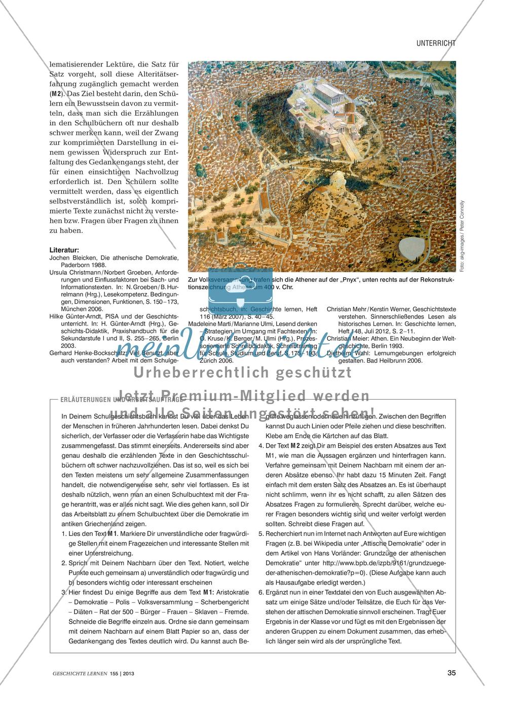 Von der Aristokratie zur Demokratie: Analyse eines Schulbuchtextes Preview 2
