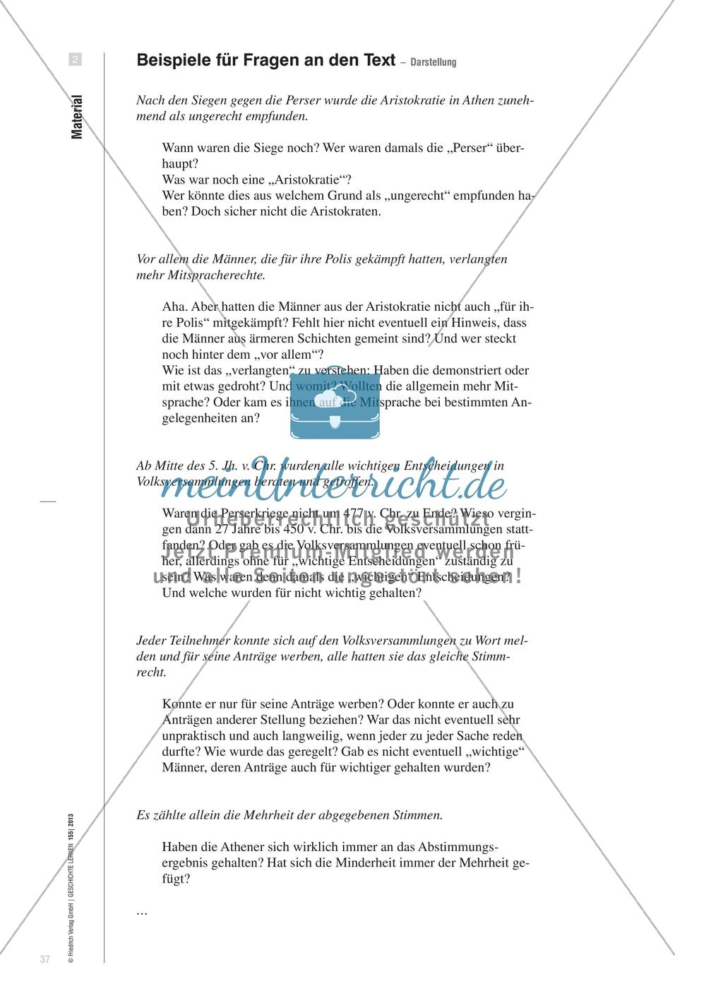 Von der Aristokratie zur Demokratie: Analyse eines Schulbuchtextes Preview 4