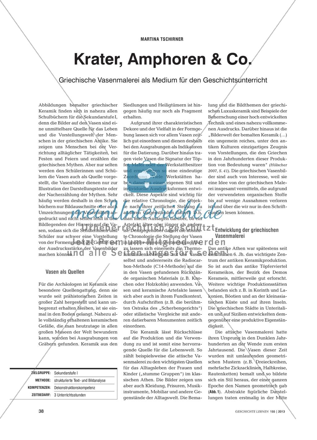 Griechische Vasenmalerei als Medium für den Geschichtsunterricht Preview 1