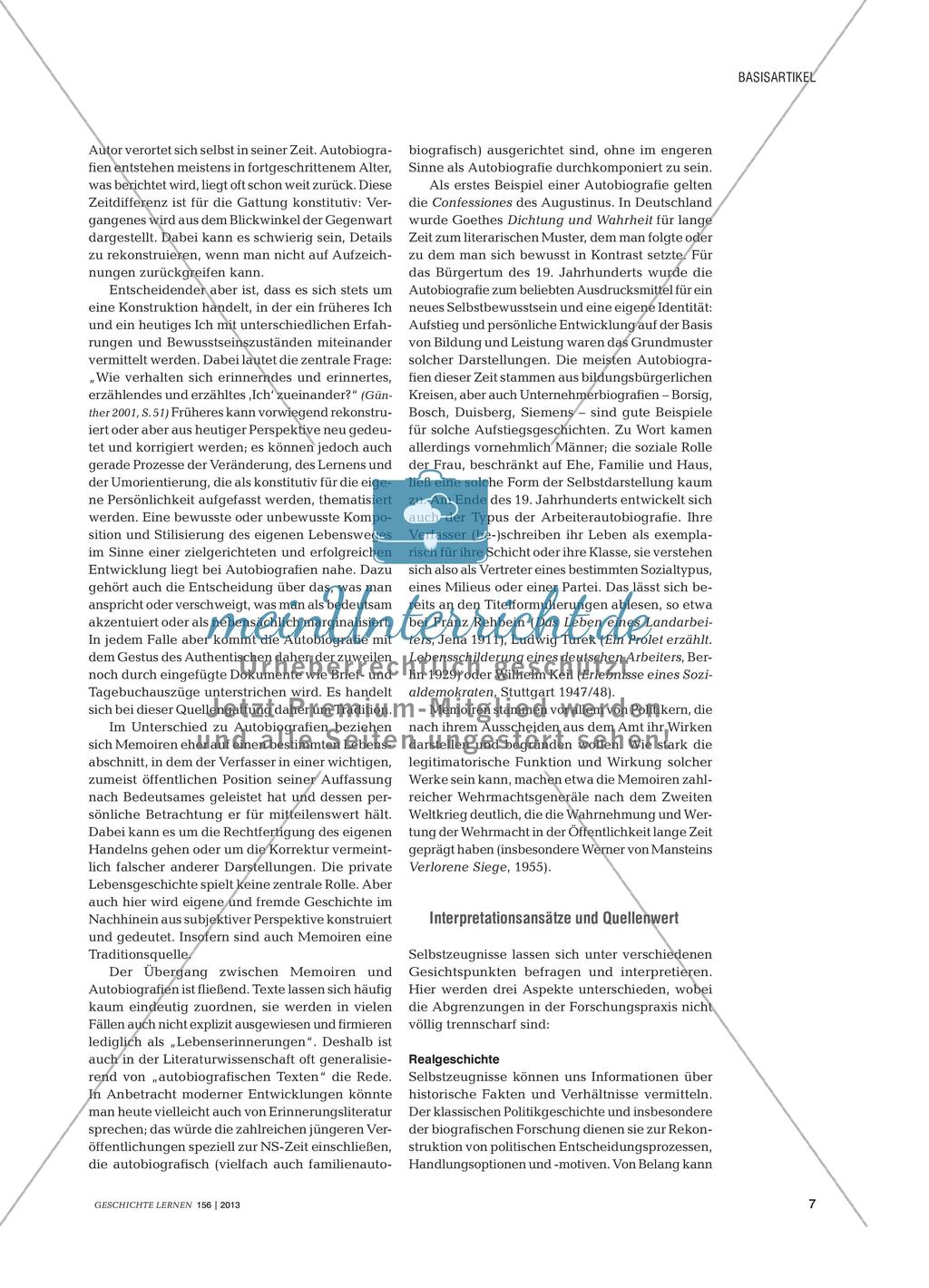 Selbstzeugnisse als historische Quellen aus fachdidaktischer und fachwissenschaftlicher Perspektive Preview 6