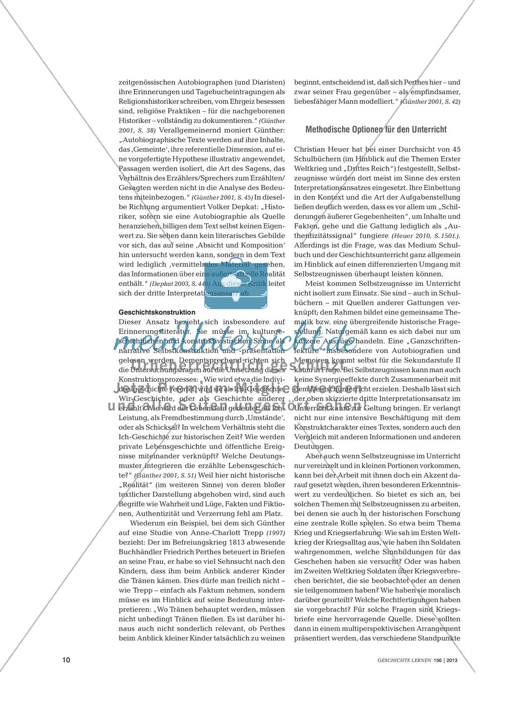 Selbstzeugnisse als historische Quellen aus fachdidaktischer und fachwissenschaftlicher Perspektive Preview 9