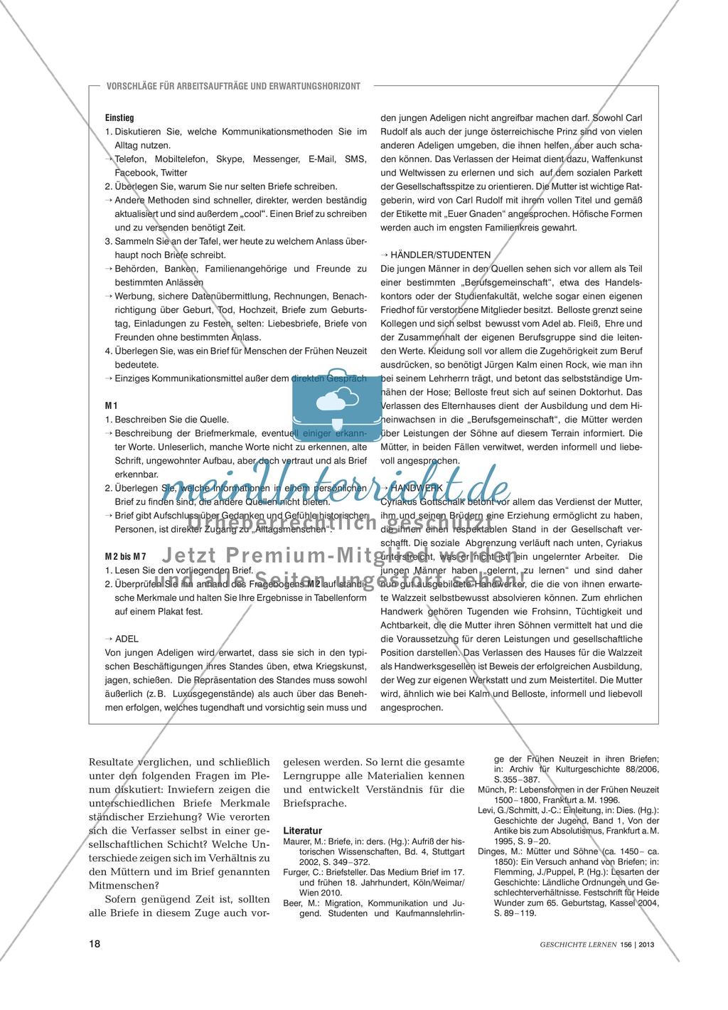Briefe als Selbstzeugnisse: Analyse frühneuzeitlicher Jugendbriefe an Mütter Preview 3