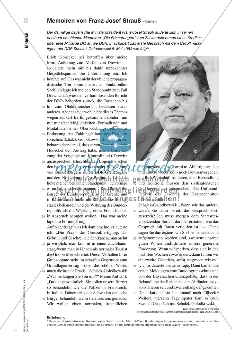 Memoiren als Selbstzeugnisse: Widersprüchliche Erinnerungen an den Milliardenkredit von 1983 Preview 5