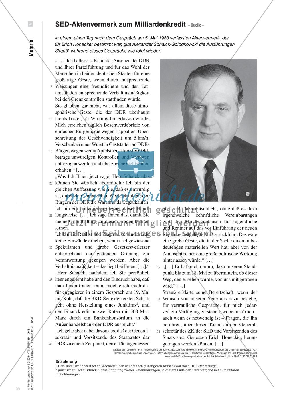 Memoiren als Selbstzeugnisse: Widersprüchliche Erinnerungen an den Milliardenkredit von 1983 Preview 6