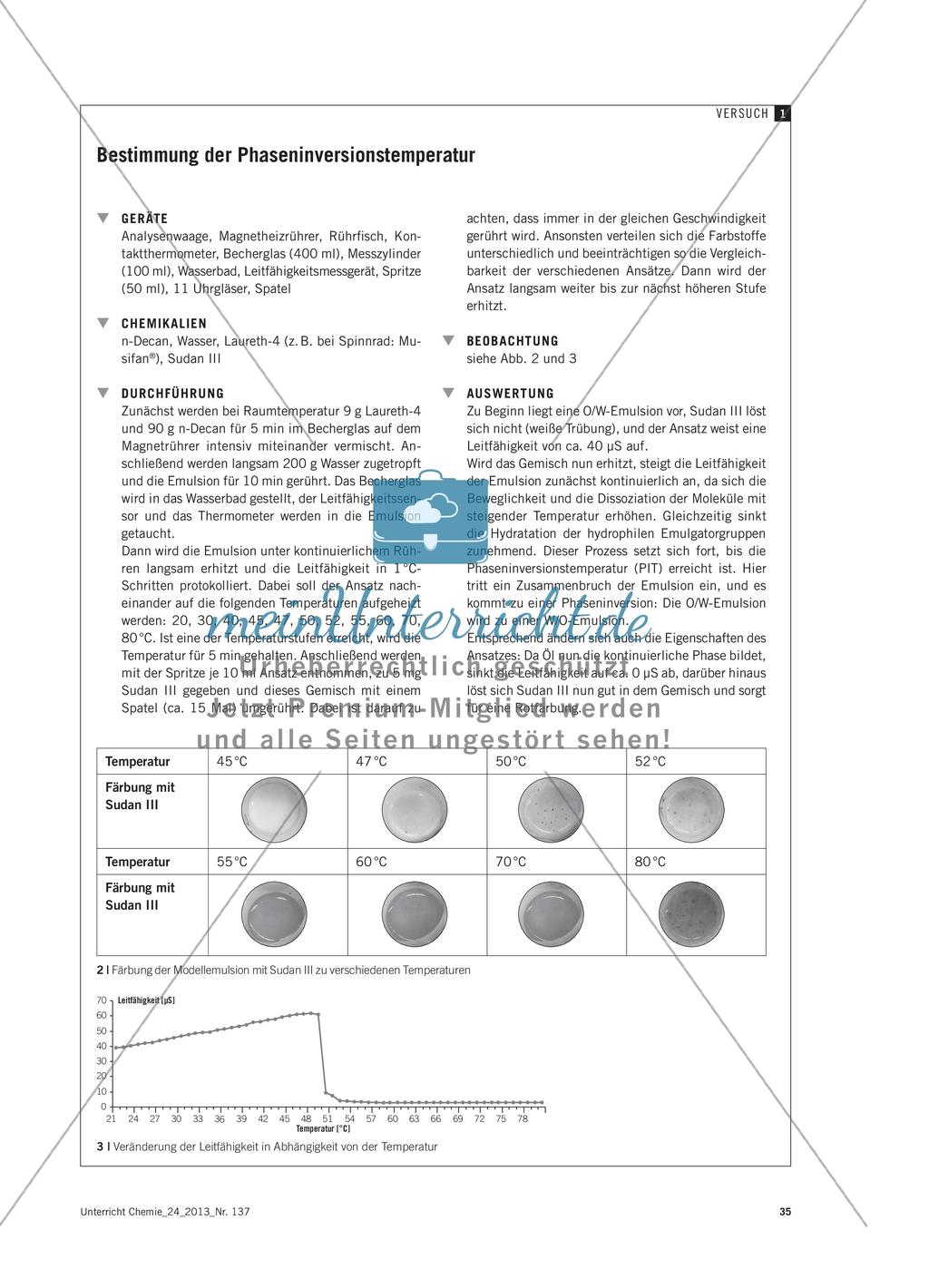 Vom qualitativen Nachweis zur quantitativen Bestimmung - Ein fachmethodisches Spiralcurriculum zur Analytik von Emulsionen Preview 5