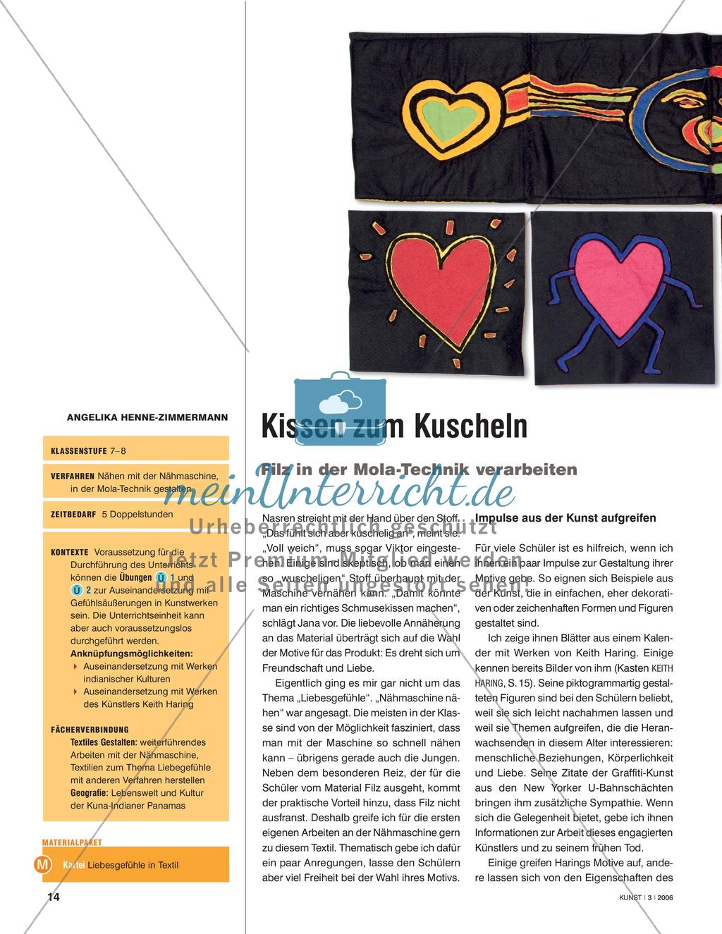 Kissen zum Kuscheln - Filz in der Mola-Technik verarbeiten Preview 1