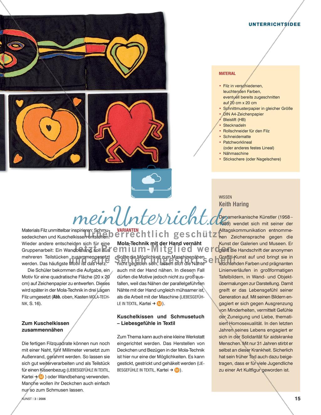 Kissen zum Kuscheln - Filz in der Mola-Technik verarbeiten Preview 2