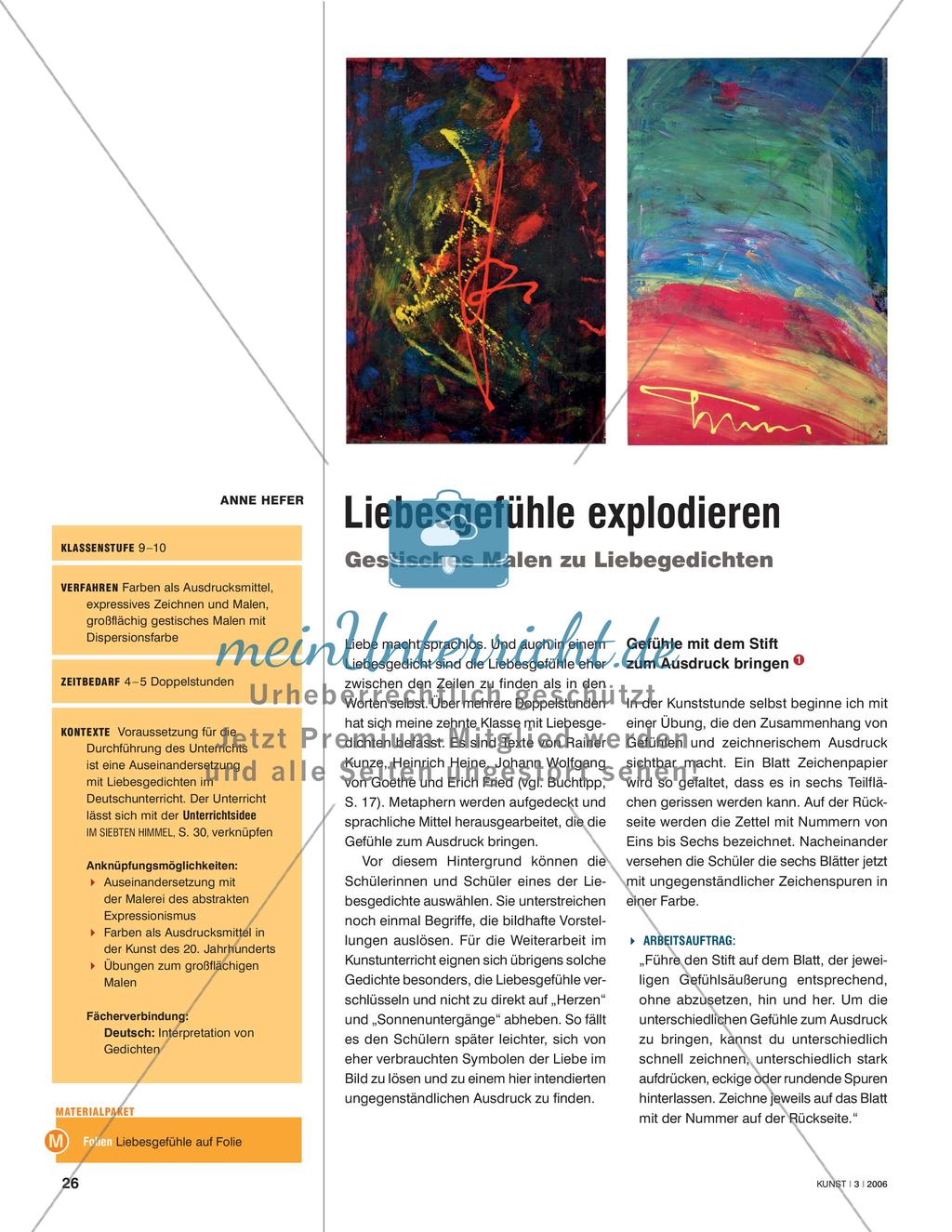 Liebesgefühle explodieren - Gestisches Malen zu Liebegedichten Preview 1