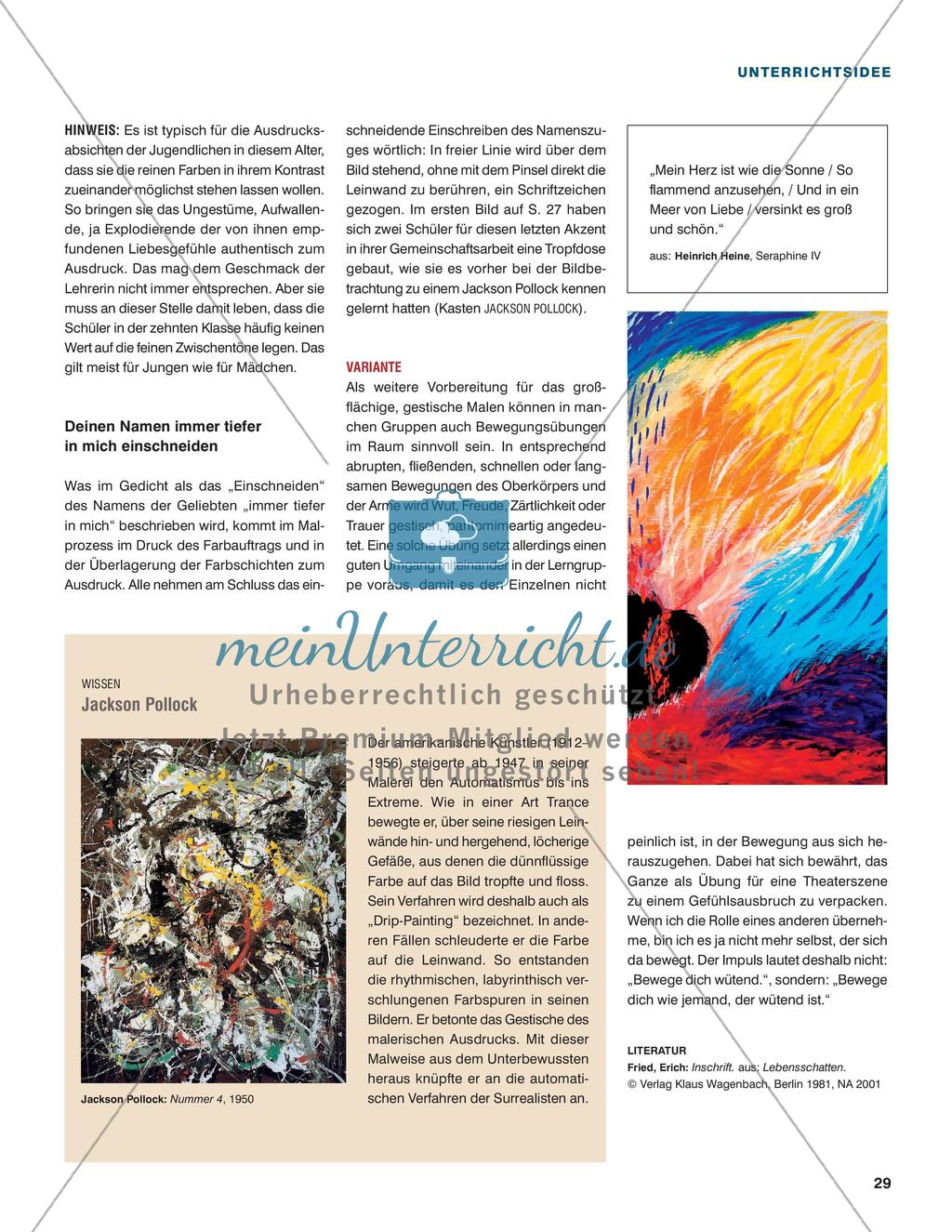 Liebesgefühle explodieren - Gestisches Malen zu Liebegedichten Preview 4