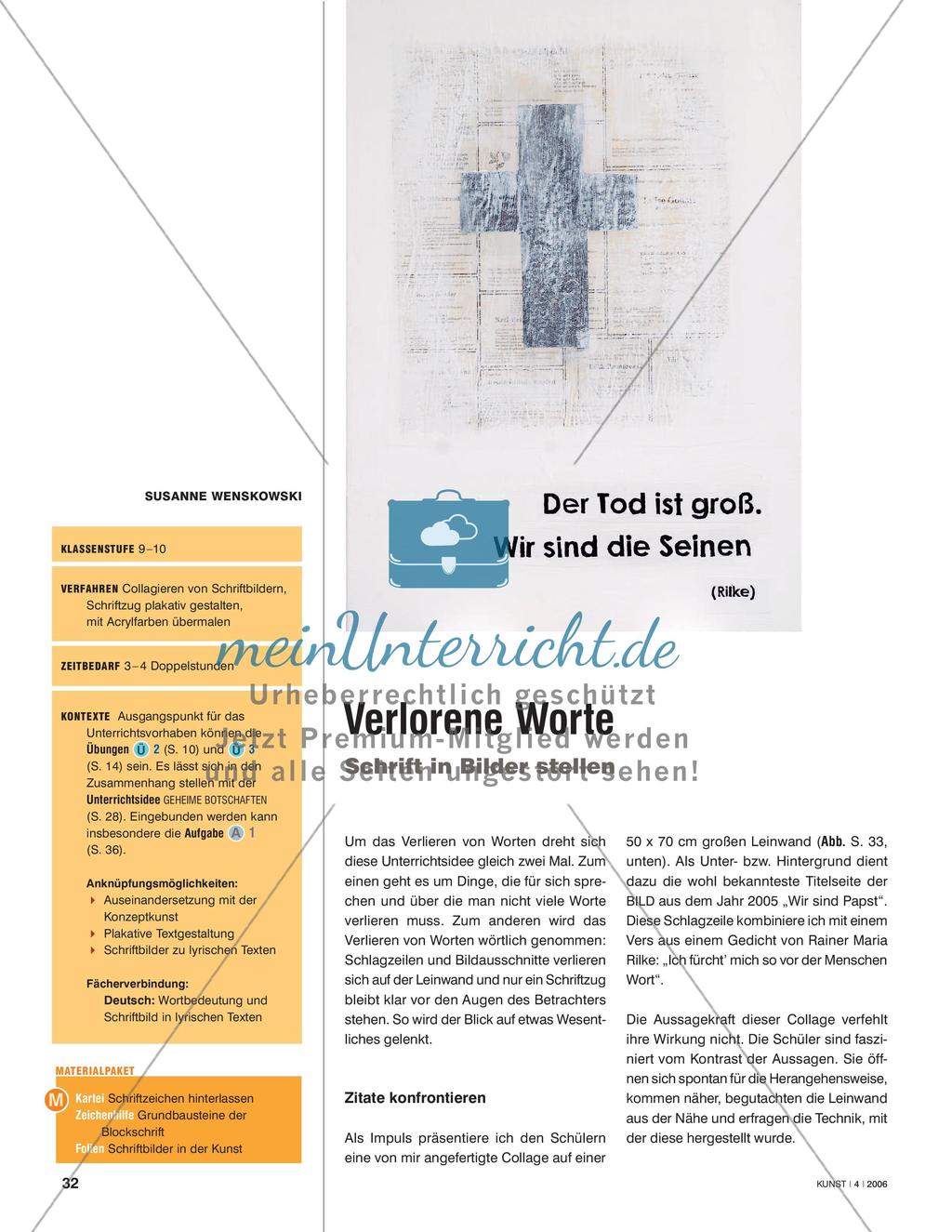 Verlorene Worte - Schrift in Bilder stellen Preview 1