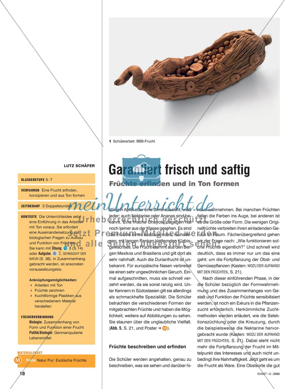 Garantiert frisch und saftig - Früchte erfinden und in Ton formen Preview 1