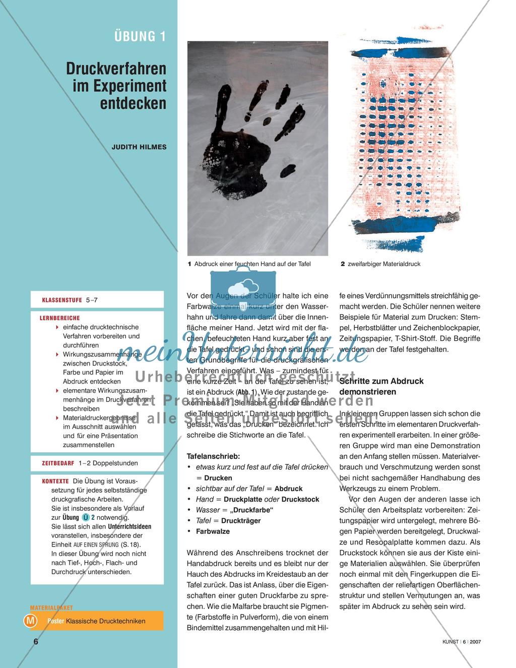 Druckverfahren im Experiment entdecken Preview 1