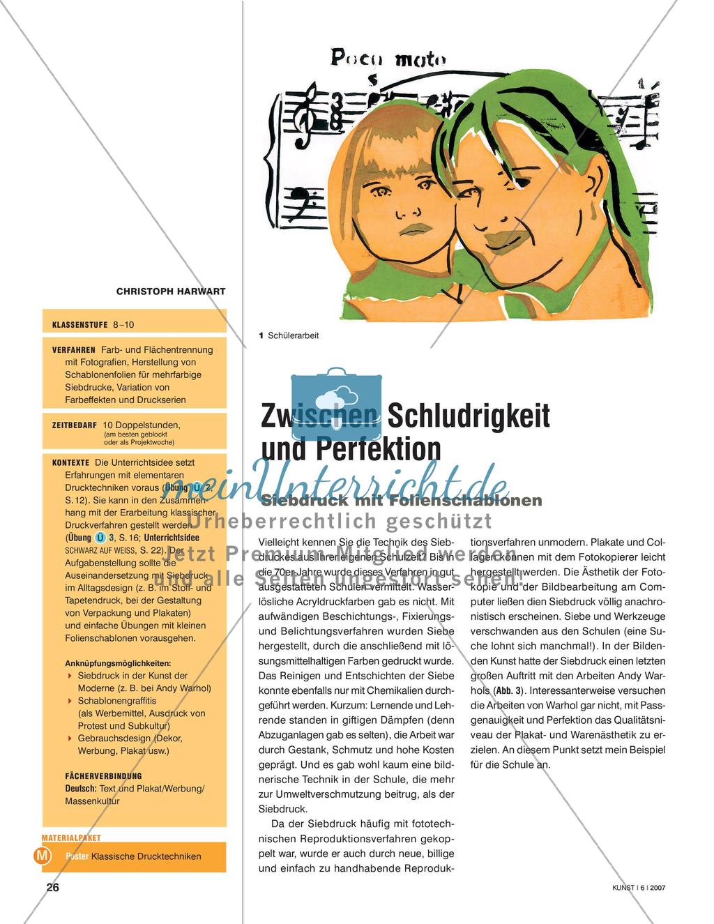 Zwischen Schludrigkeit und Perfektion - Siebdruck mit Folienschablonen Preview 1