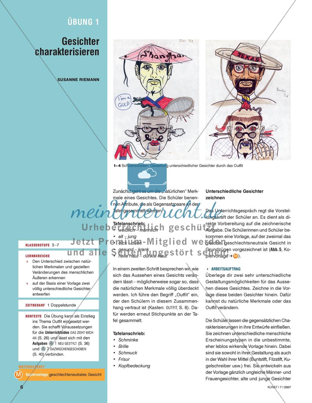 Gesichter charakterisieren Preview 1