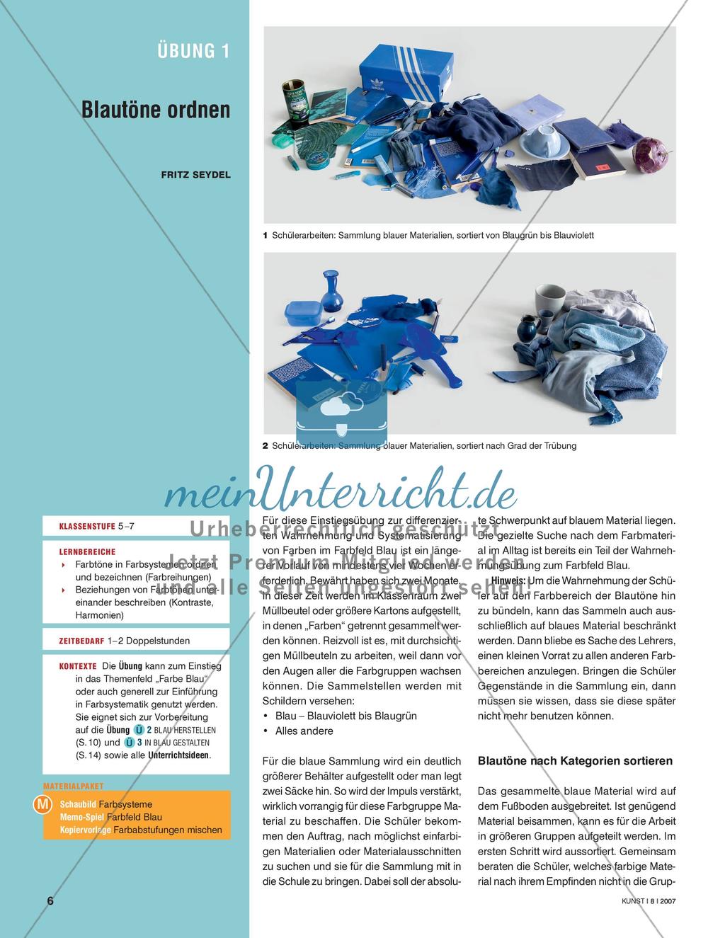 Blautöne ordnen Preview 1