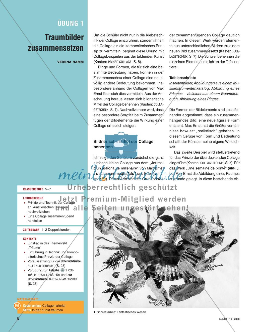 Traumbilder zusammensetzen - In Collageverfahren einführen Preview 1