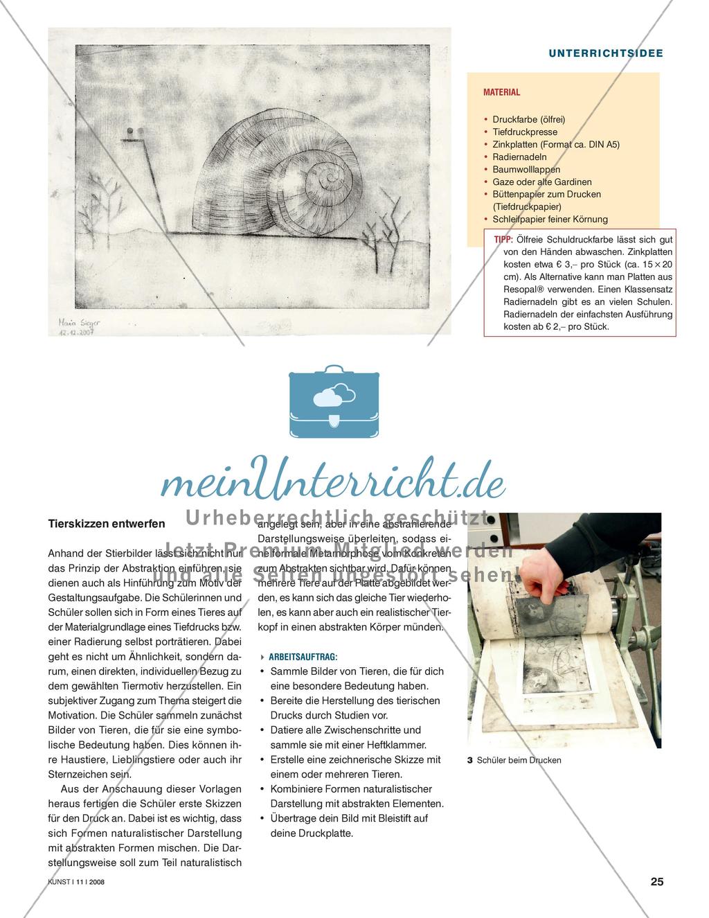 Tierisch Druck gemacht - Radierungen mit Tiermotiven anfertigen Preview 2