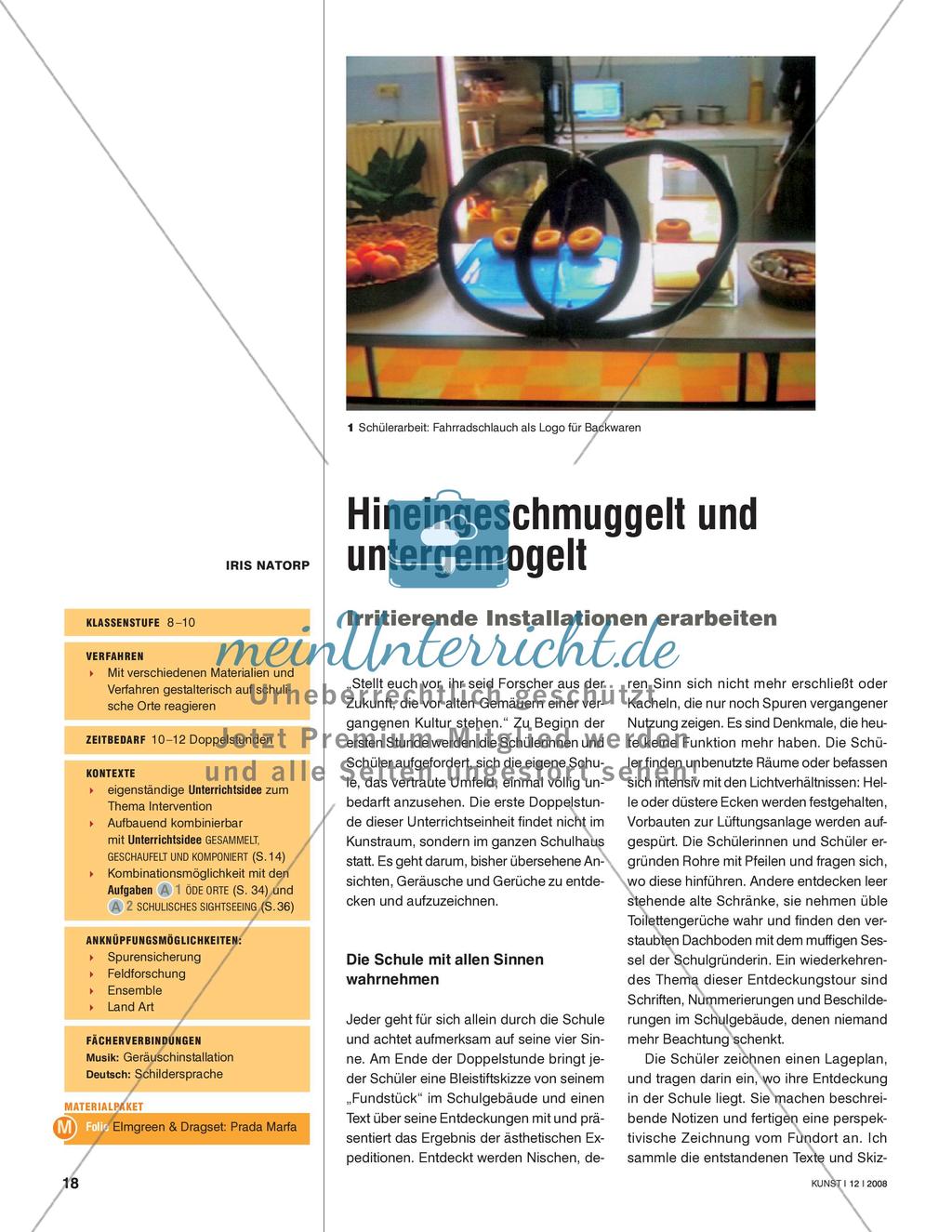 Hineingeschmuggelt und untergemogelt - Irritierende Installationen erarbeiten Preview 1