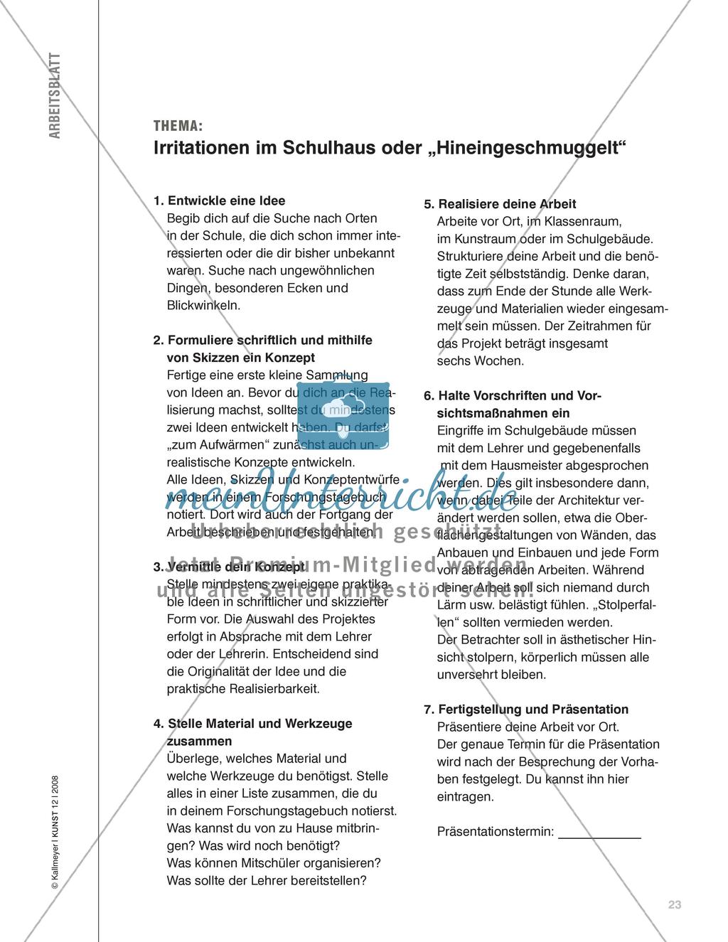 Hineingeschmuggelt und untergemogelt - Irritierende Installationen erarbeiten Preview 6