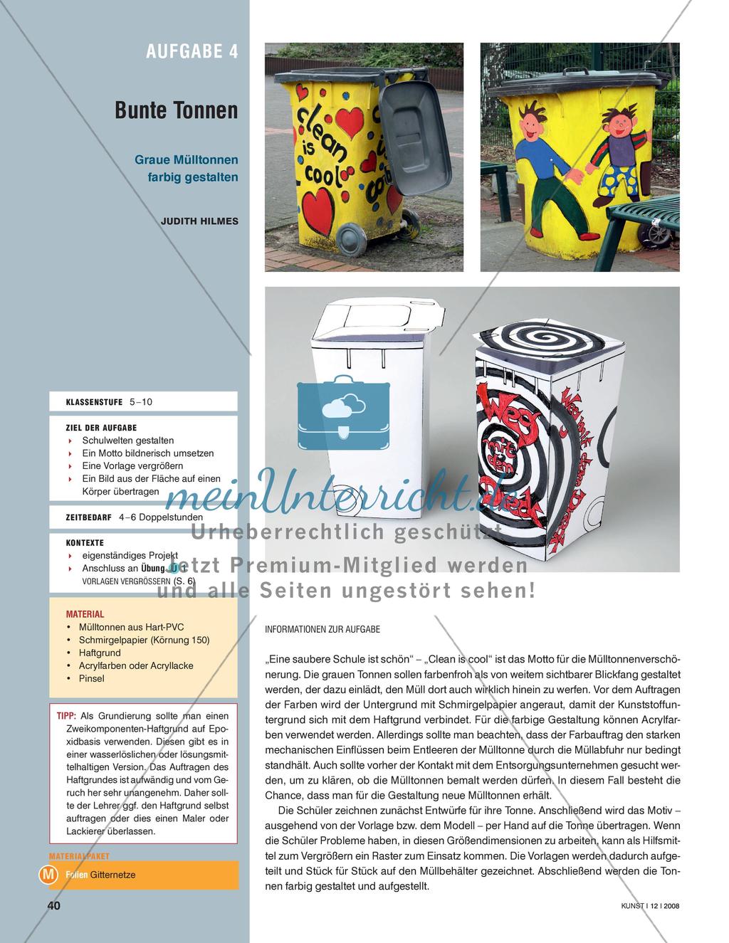 Bunte Tonnen - Graue Mülltonnen farbig gestalten Preview 1