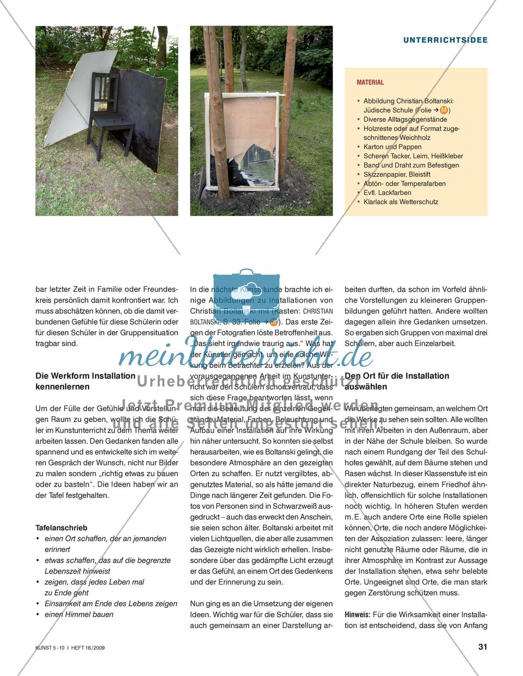 Hinterm Horizont geht’s weiter - Installationen zum Thema Tod bauen Preview 2
