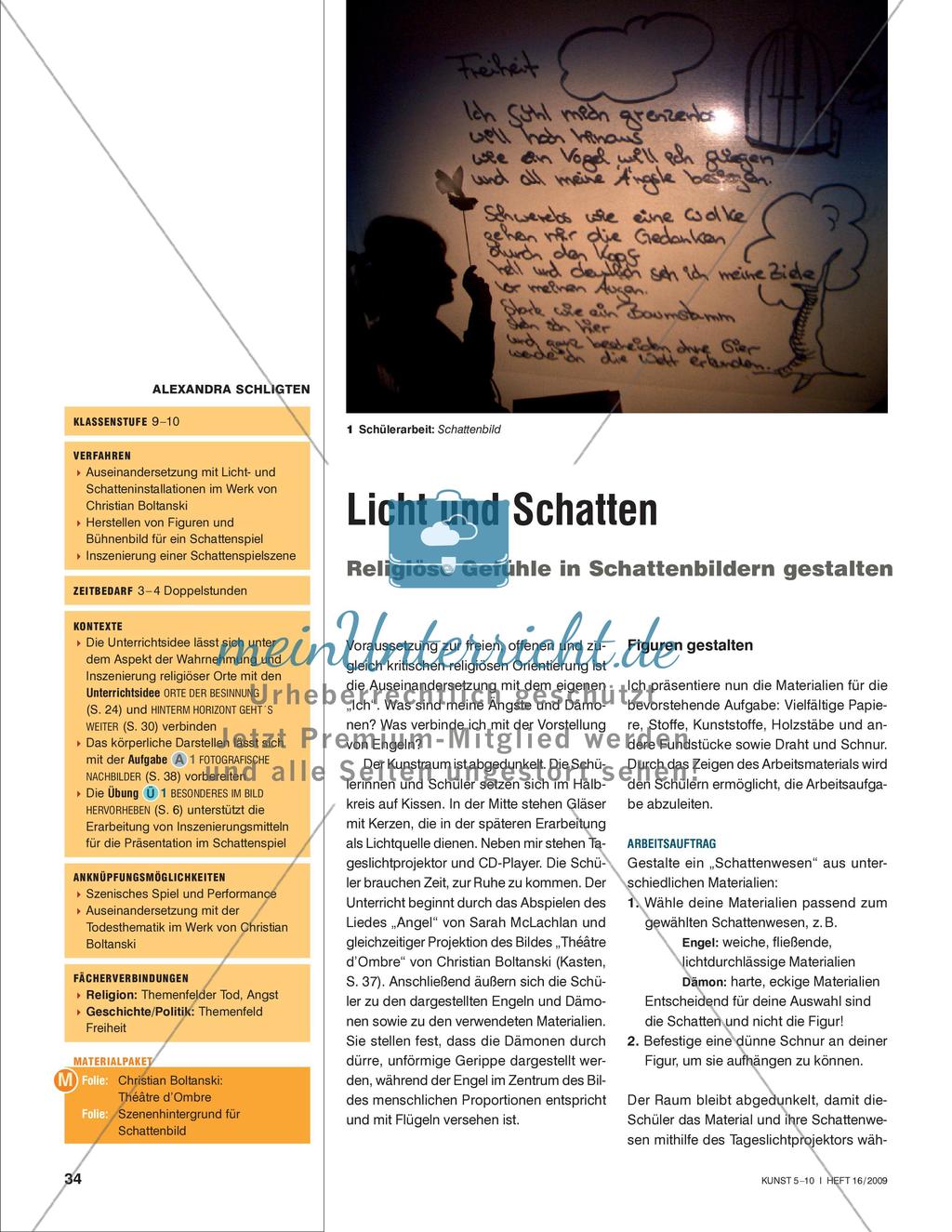 Licht und Schatten - Religiöse Gefühle in Schattenbildern gestalten Preview 1