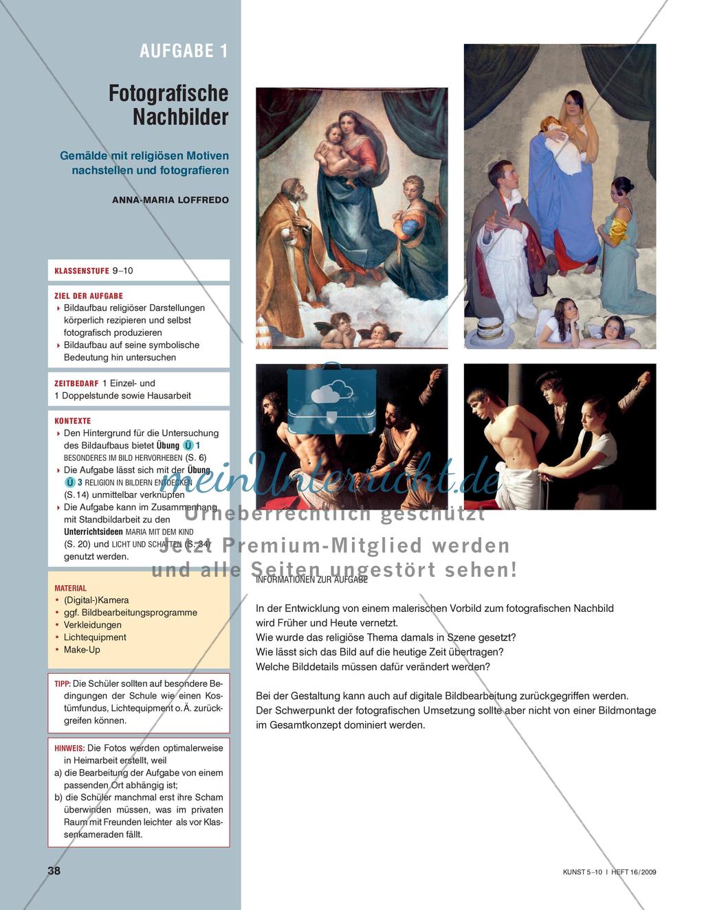 Fotografische Nachbilder - Gemälde mit religiösen Motiven nachstellen und fotografieren Preview 1