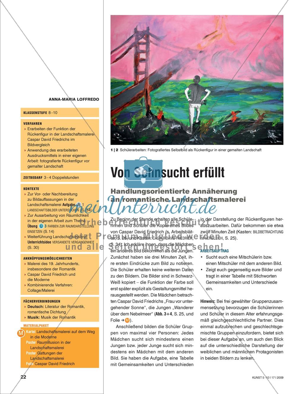 Von Sehnsucht erfüllt - Handlungsorientierte Annäherung an romantische Landschaftsmalerei Preview 1