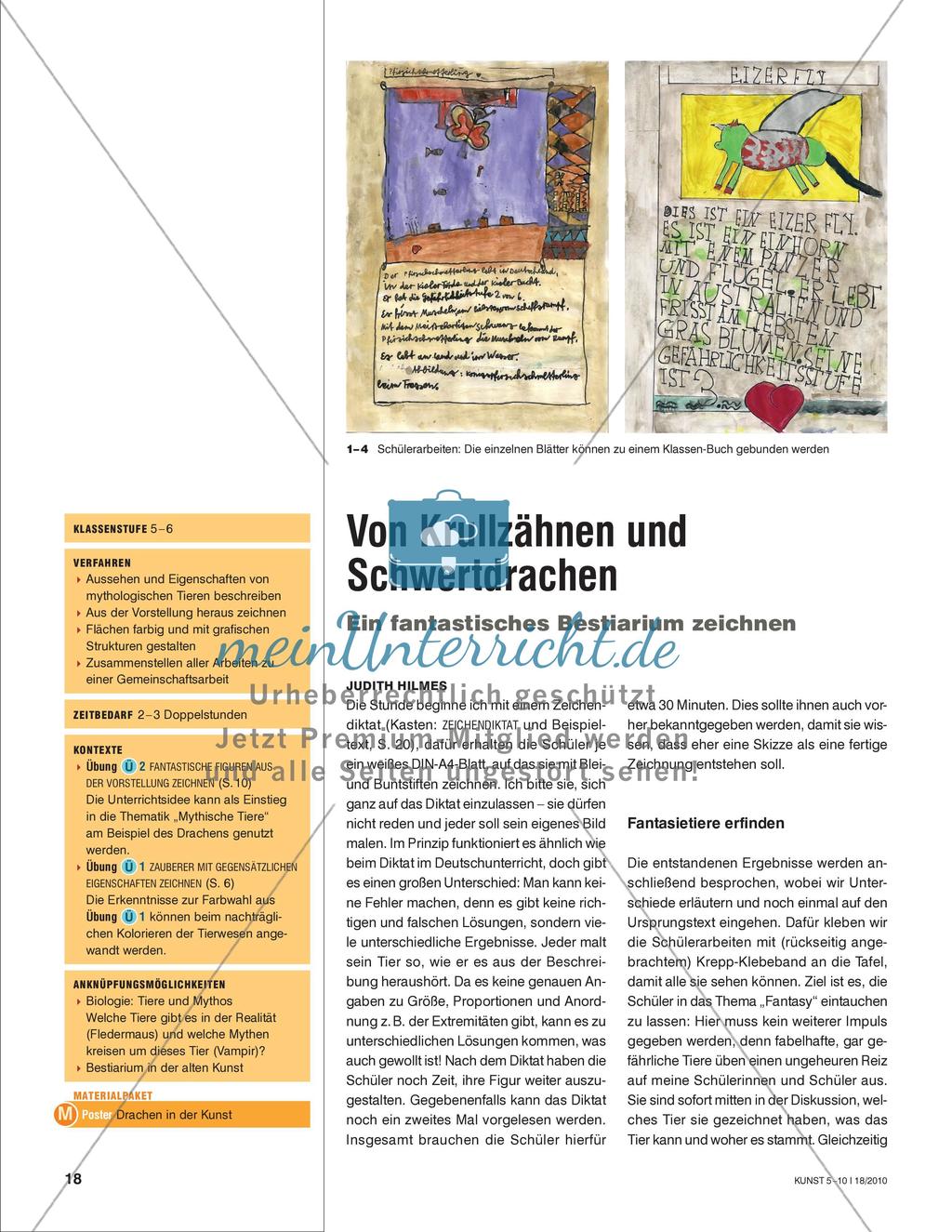 Von Krullzähnen und Schwertdrachen - Ein fantastisches Bestiarium zeichnen Preview 1